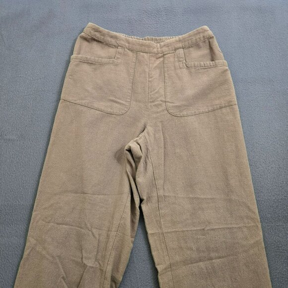 Soft Surroundings Women PXS Brown Relaxed Fit 100% Cotton Wide Leg Lounge Pants - Picture 3 of 10